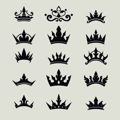 The "Vector Design Elements of a King's Crown" is a collection of elegant vector-style graphics featuring royal crown motifs with intricate details and classic ornaments. Each element is carefully des