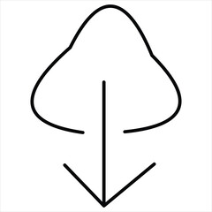 Cloud Download Icon Vector | Minimal Arrow Line Symbol
