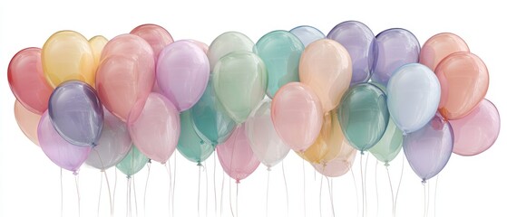 Pastel Balloon Celebration: A Delightful Array of Translucent Colors