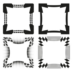 Square frame collection. Ornate border Vector. Decorative corner elements. Abstract ornament set.
