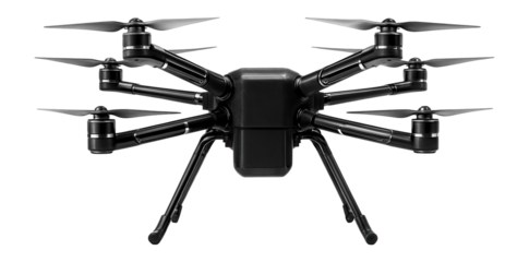 Hexacopter drone featuring six rotors and a robust carbon fiber frame