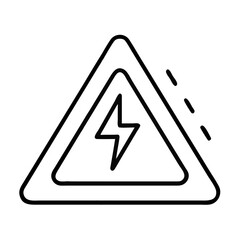 Warning icon with lightning bolt in a triangle vector design  
