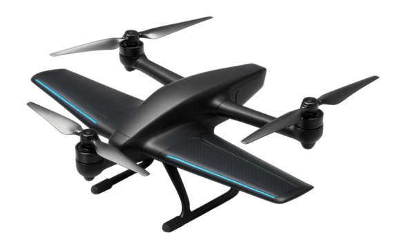 Hybrid drone with both rotor blades and fixed wings for versatile flight modes