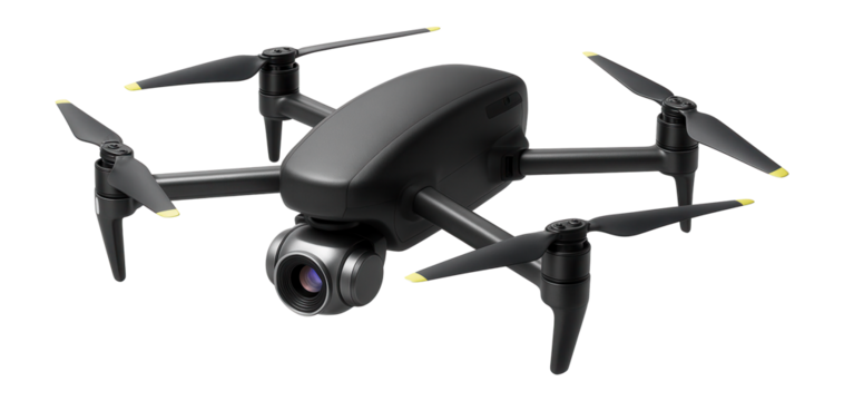 Drone with enclosed fuselage and side-mounted thermal imaging camera