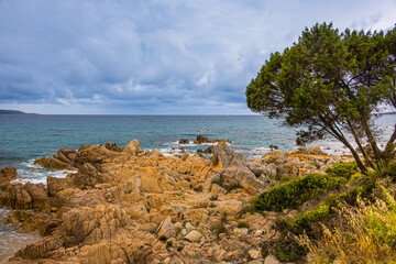 Côte méditerranéenne à Olmeto en Corse du Sud en France