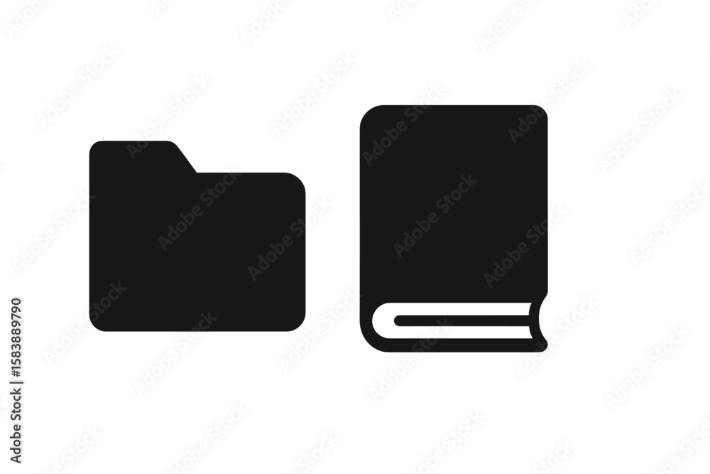 Fototapete isolated vector graphic of a document vector icon, a paper document page icon vector element, and an