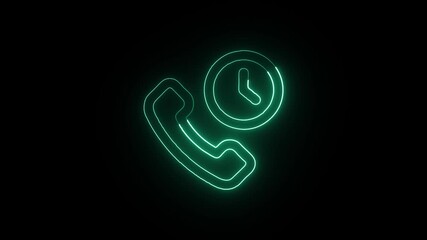 Scheduled Call Animation with Glowing Lines on Black Background