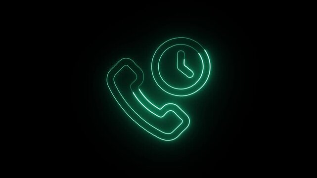 Scheduled Call Animation with Glowing Lines on Black Background - Powered by Adobe