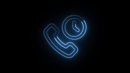 Scheduled Call Animation with Glowing Lines on Black Background