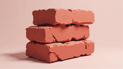 Stack of red bricks. Illustration of stack of red bricks. 
