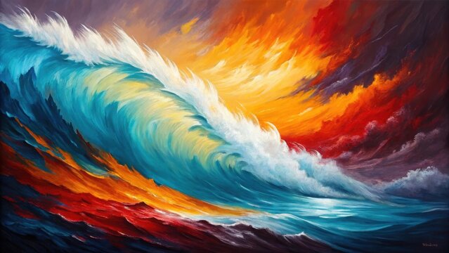 abstract colorful background with waves