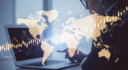 Global Business and Financial Market Analysis Concept
