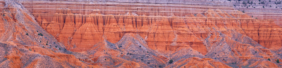 Erosion formations in the Red Canyon of Teruel. Teruel Region. Teruel Province, Aragon, Spain, Europe