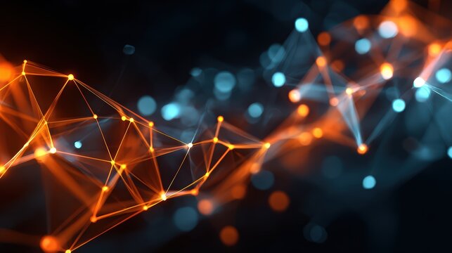 Abstract Neural Network Structure With Glowing Connections