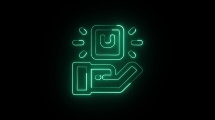 Product Launch Animation with Glowing Lines on Black Background