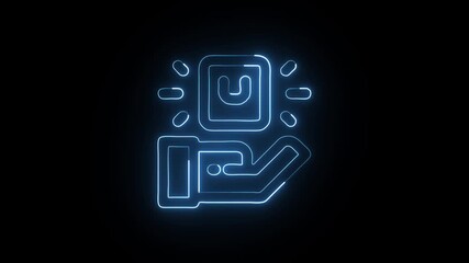 Product Launch Animation with Glowing Lines on Black Background