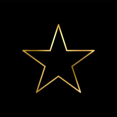 Outline Gold Star icon. Holiday stars line art