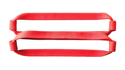 A red nylon lifting sling with two loops designed for heavy-duty lifting and rigging applications.