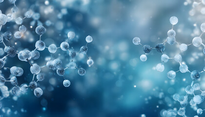 White and light blue medical abstract gradient background with molecules. web banner. Medical background in white and light blue gradient with molecular design.Science, technology and medical concept.