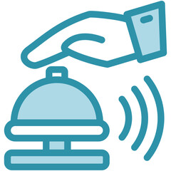Restaurant Bell dual tone blue color icon, mini illustration for relaxation, party, pubs and bars UI, UX kit, app and web development, digital or print.