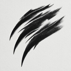 Ultra quality image of black claw scratch marks on white background graphic illustration design element art.