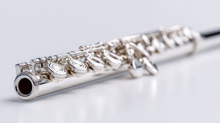 Fototapeta premium Close-up of a silver flute (1)