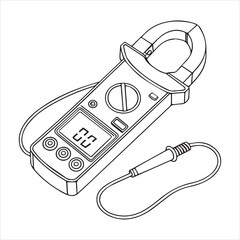 clamp Meter icon silhouette vector