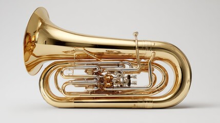 Polished brass tuba profile