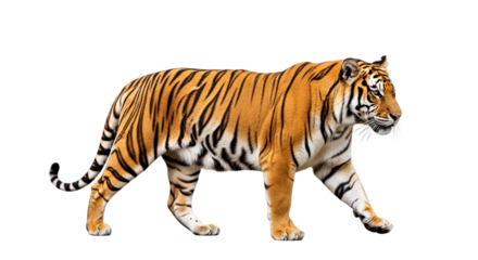 Tiger Isolated on Transparent Background – Majestic Big Cat PNG for Wildlife, Design, and Branding

