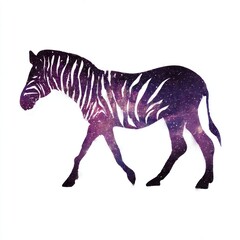 Zebra silhouette with a galaxy overlay (1)