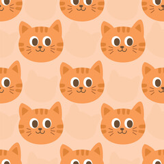 Pattern with kittens, illustration. Funny cat, fabric pattern. Cat paws everything around.