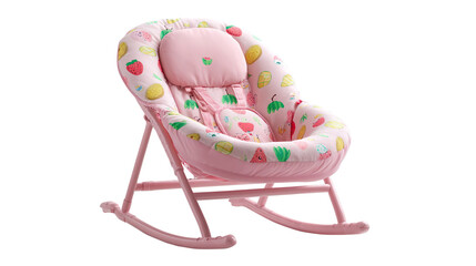 A Cute Pink Baby Rocker on Transparent Background