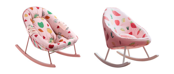 A Cute Pink Baby Rocker on Transparent Background