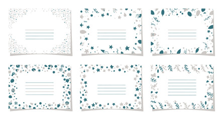Elegant Vector Frames Set: Botanical & Abstract Scatter Designs for Cards, Invitations, & Templates