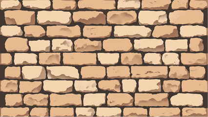 Obraz premium Stone wall background. Texture of stonework wall. Vector illustration of a stone wall. 
