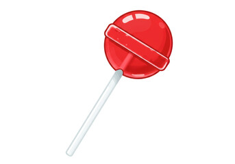 Isolated Red Lollipop on a Stick