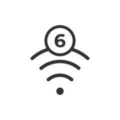 Wifi 6 outline vector icon
