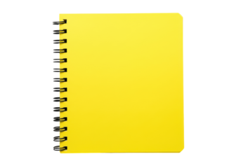 Isolated Bright Yellow Spiral Notebook
