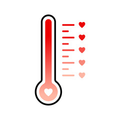 Thermometer emotional scale love icon