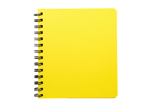 Isolated Bright Yellow Spiral Notebook