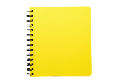Isolated Bright Yellow Spiral Notebook