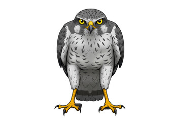 Isolated Eurasian Sparrowhawk with Yellow Claws