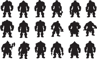 Orc Silhouettes Vector Pack