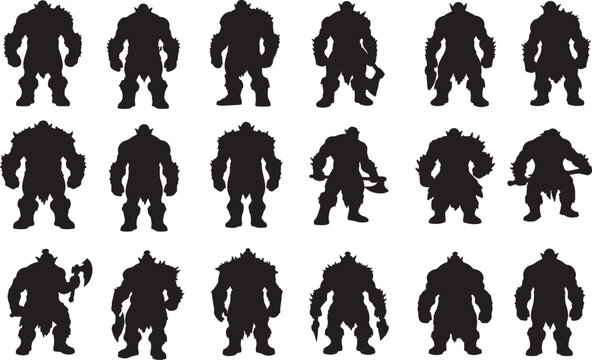 Orc Silhouettes Vector Pack