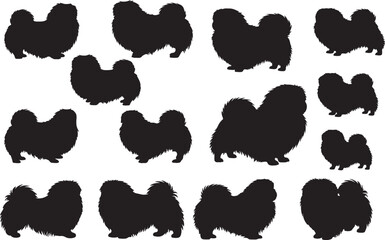 Pekingese Silhouettes Vector Pack