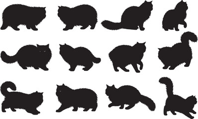 Persian Cat Silhouettes Vector Pack