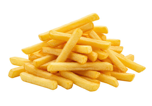 Isolated Golden Pile of Crispy French Fries