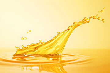 A splash of yellow liquid in a glass
