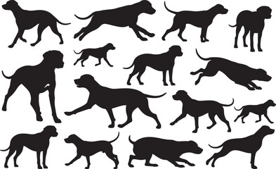 Rhodesian Ridgeback Silhouettes Vector Pack