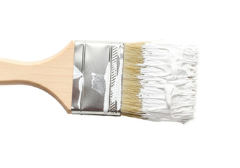 Isolated Paint Brush with White Paint